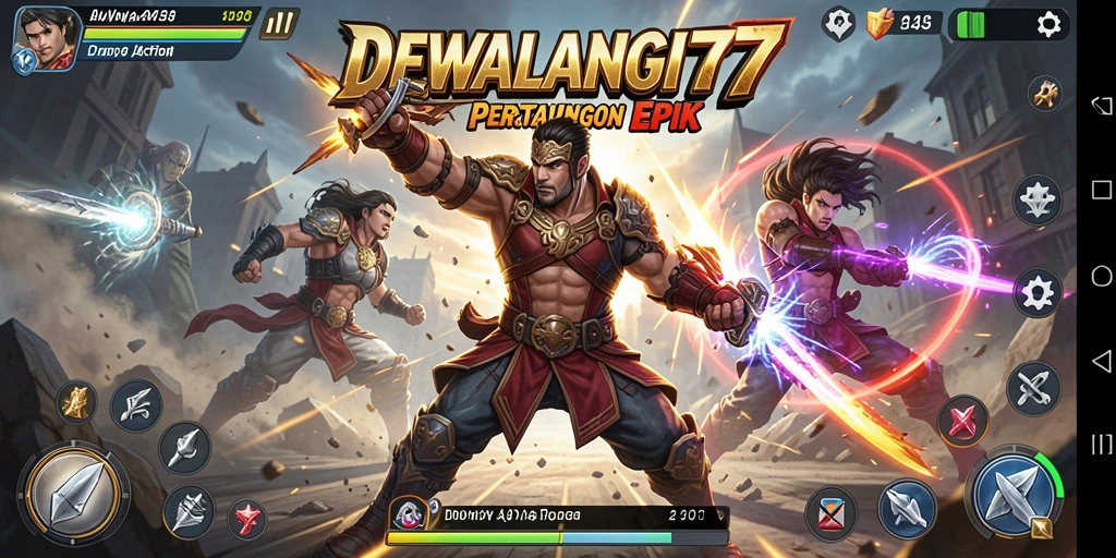 Tampilan menegangkan dari pertarungan di DEWALANGIT77 yang seru.