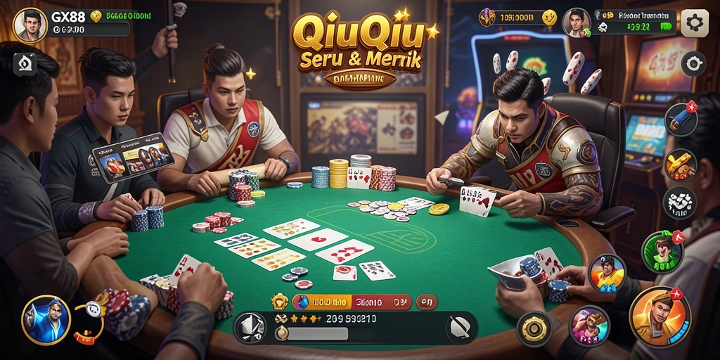 Tangkapan layar GX88 menampilkan aksi seru permainan QiuQiu.