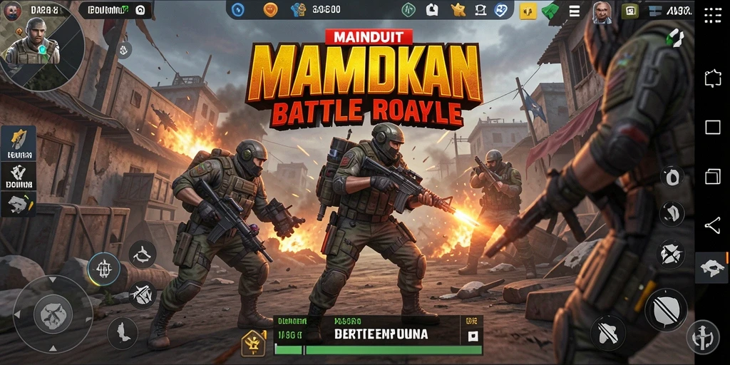 Tampilan gameplay seru dari MAINDUIT dalam pertempuran Battle Royale.
