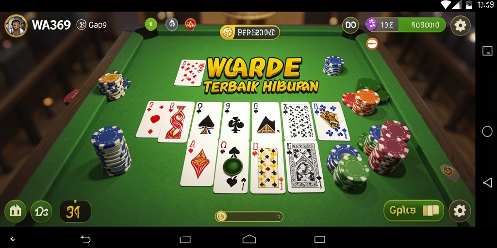 Menampilkan gameplay seru dalam permainan Gaple di WA369.